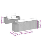 6-tlg. Garten-Sofagarnitur mit Kissen Schwarz Poly Rattan