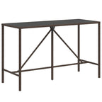 7-tlg. Gartenbar-Set mit Kissen Braun Poly Rattan