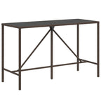 9-tlg. Gartenbar-Set mit Kissen Braun Poly Rattan