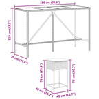 9-tlg. Gartenbar-Set mit Kissen Braun Poly Rattan