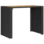 7-tlg. Gartenbar-Set mit Kissen Schwarz Poly Rattan