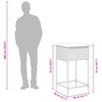 7-tlg. Gartenbar-Set mit Kissen Schwarz Poly Rattan
