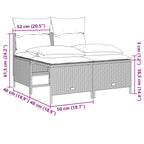 5-tlg. Garten-Sofagarnitur mit Kissen Schwarz Poly Rattan