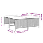5-tlg. Garten-Sofagarnitur mit Kissen Grau Poly Rattan