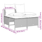 5-tlg. Garten-Sofagarnitur mit Kissen Schwarz Poly Rattan