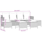 5-tlg. Garten-Sofagarnitur mit Kissen Schwarz Poly Rattan