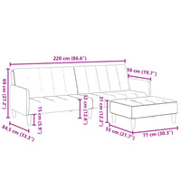 Schlafsofa 2-Sitzer mit Fußhocker Dunkelgrau Samt