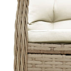 3-tlg. Bistro-Set mit Kissen Beige Poly Rattan