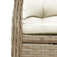 3-tlg. Bistro-Set mit Kissen Beige Poly Rattan