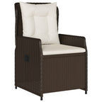 5-tlg. Garten-Essgruppe mit Kissen Braun Poly Rattan