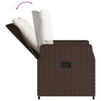 5-tlg. Garten-Essgruppe mit Kissen Braun Poly Rattan