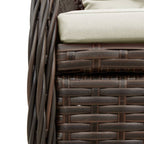 5-tlg. Garten-Essgruppe mit Kissen Braun Poly Rattan