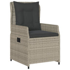 5-tlg. Garten-Essgruppe mit Kissen Hellgrau Poly Rattan