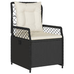5-tlg. Garten-Essgruppe mit Kissen Schwarz Poly Rattan