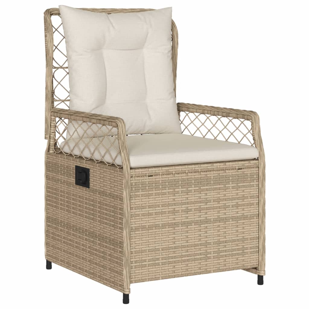 5-tlg. Garten-Essgruppe mit Kissen Beige Poly Rattan