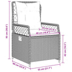 5-tlg. Garten-Essgruppe mit Kissen Hellgrau Poly Rattan