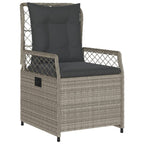 5-tlg. Garten-Essgruppe mit Kissen Hellgrau Poly Rattan