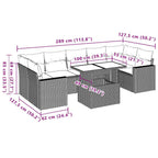 8-teiliges Gartensofa-Set mit Kissen, braun, Polyrattan