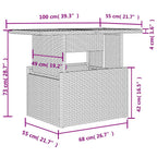5-teiliges Gartensofa-Set mit Kissen, grau, Polyrattan