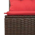 8-teiliges Gartensofa-Set mit Kissen, braun, Polyrattan