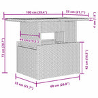 7-tlg. Garten-Sofagarnitur mit Kissen Hellgrau Poly Rattan