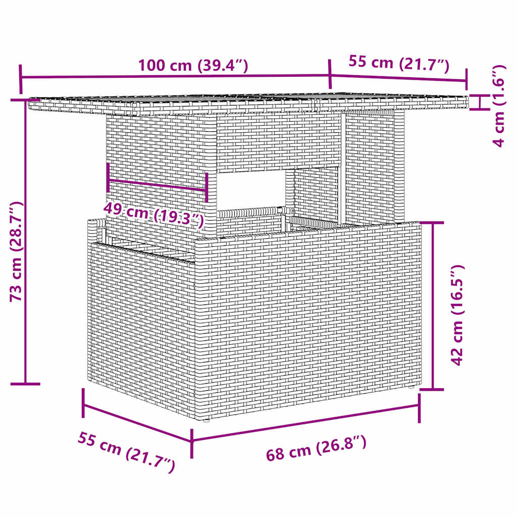 7-tlg. Garten-Sofagarnitur mit Kissen Hellgrau Poly Rattan