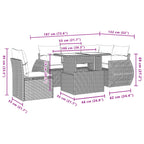 6-tlg. Garten-Sofagarnitur mit Kissen Braun Poly Rattan