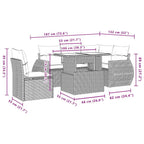 6-teiliges Gartensofa-Set mit Kissen, braun, Polyrattan