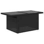 7-tlg. Garten-Sofagarnitur mit Kissen Schwarz Poly Rattan