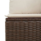 7-tlg. Garten-Sofagarnitur mit Kissen Braun Poly Rattan
