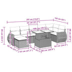 8-tlg. Garten-Sofagarnitur mit Kissen Braun Poly Rattan