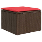9-teiliges Gartensofa-Set mit Kissen, braun, Polyrattan
