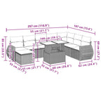 9-teiliges Gartensofa-Set mit Kissen, braun, Polyrattan