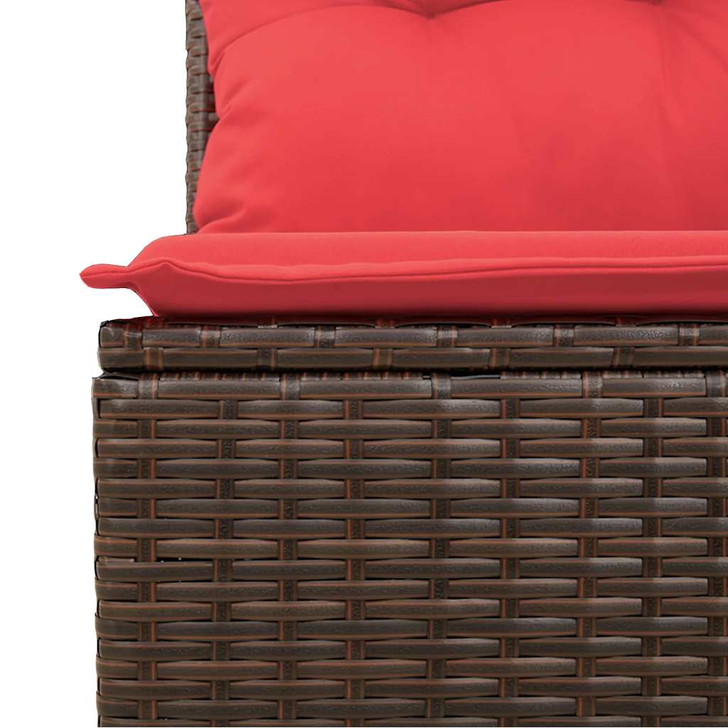 11-teiliges Gartensofa-Set mit Kissen, braun, Polyrattan
