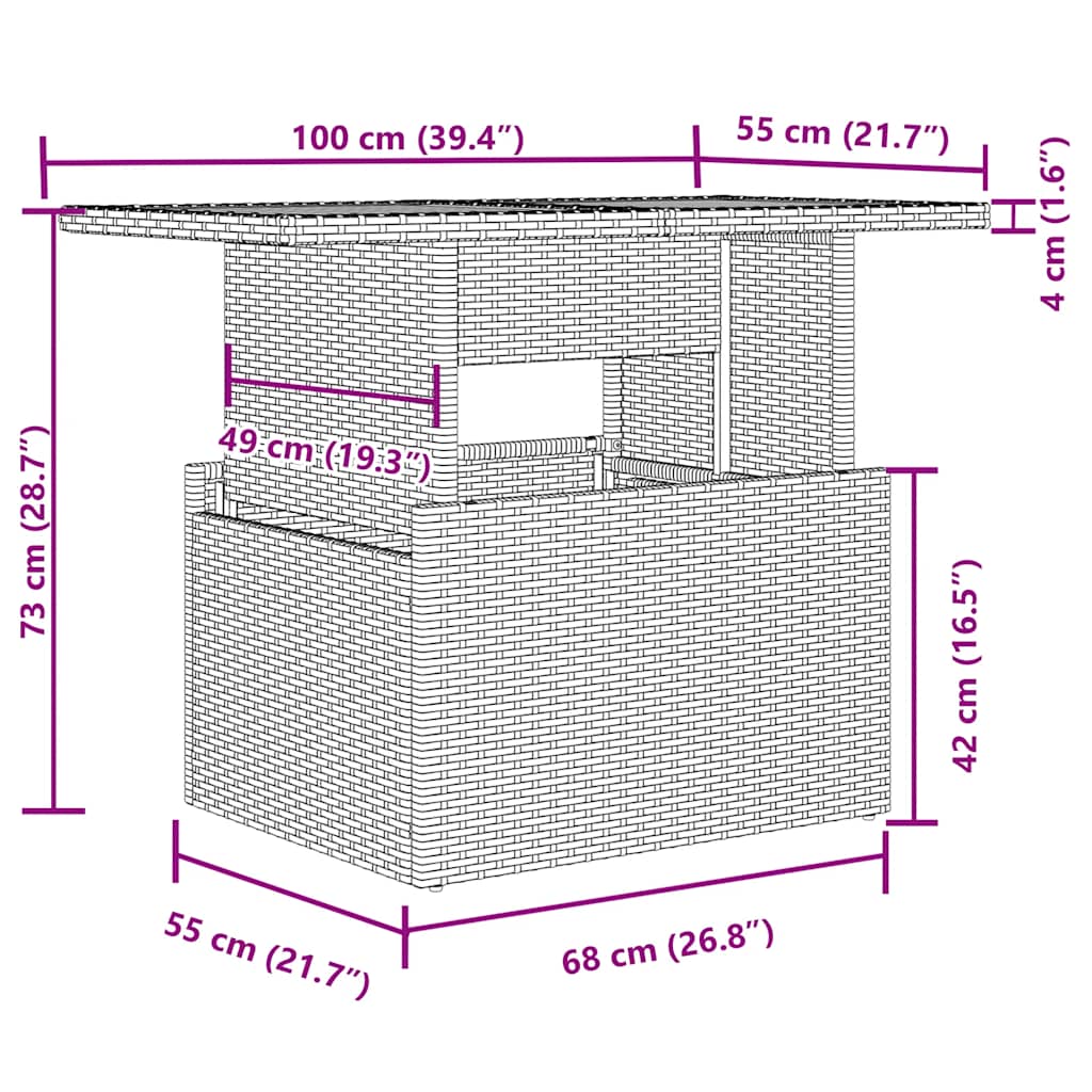 5-tlg. Garten-Sofagarnitur mit Kissen Hellgrau Poly Rattan