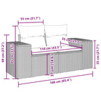 5-tlg. Garten-Sofagarnitur mit Kissen Hellgrau Poly Rattan