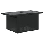 7-tlg. Garten-Sofagarnitur mit Kissen Schwarz Poly Rattan