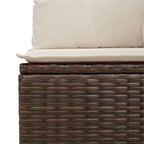 7-tlg. Garten-Sofagarnitur mit Kissen Braun Poly Rattan
