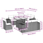 9-teiliges Gartensofa-Set mit Kissen, braun, Polyrattan