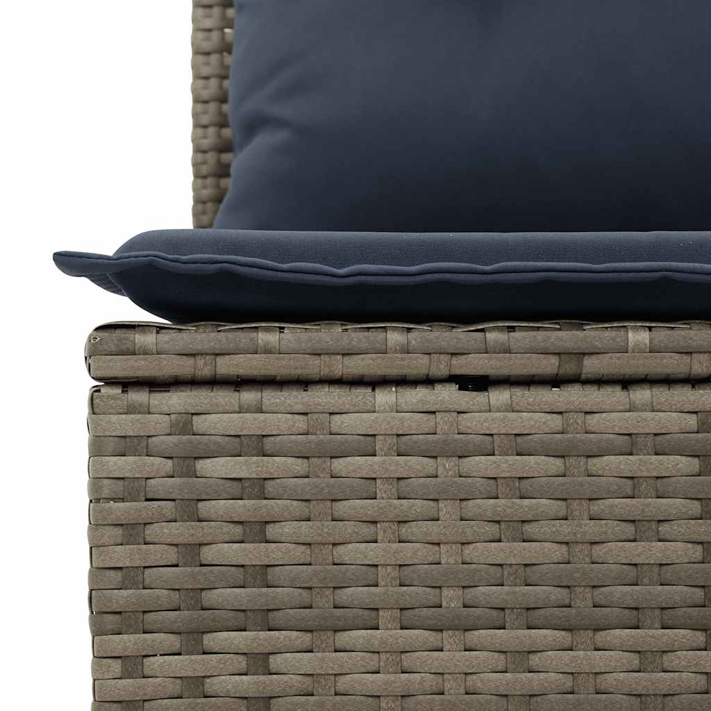 11-teiliges Gartensofa-Set mit Kissen, grau, Polyrattan