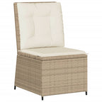 5-tlg. Garten-Lounge-Set mit Kissen Beige Poly Rattan