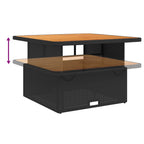 3-tlg. Garten-Sofagarnitur mit Kissen Schwarz Poly Rattan