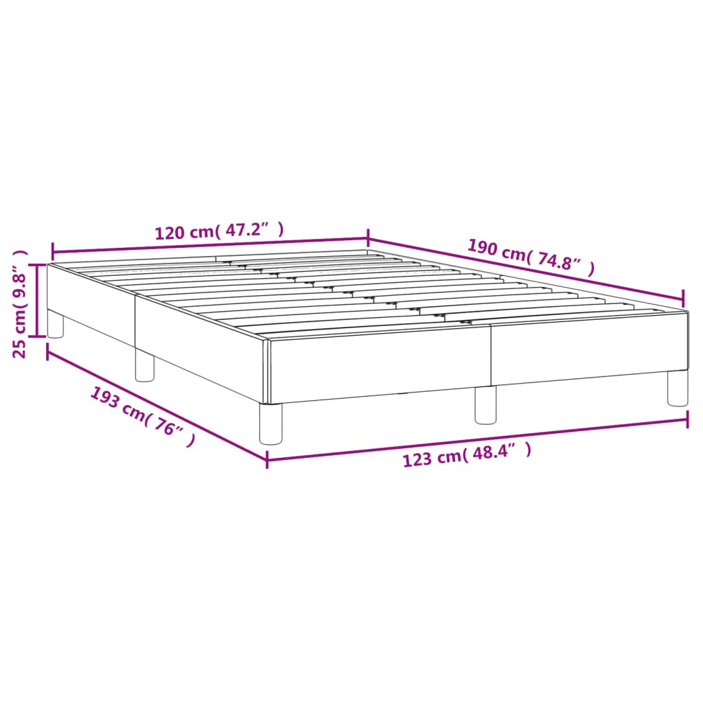 Bettgestell ohne Matratze Dunkelgrau 120x190 cm Stoff