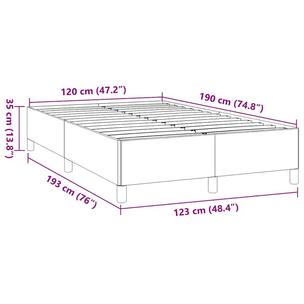 Bettgestell ohne Matratze Hellgrau 120x190 cm Stoff