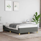 Bettgestell ohne Matratze Dunkelgrau 120x190 cm Stoff