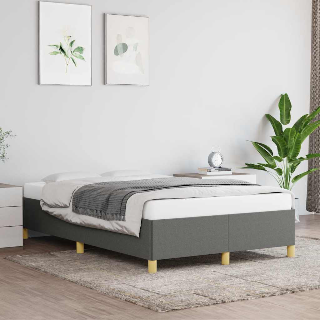 Bettgestell ohne Matratze Dunkelgrau 120x190 cm Stoff