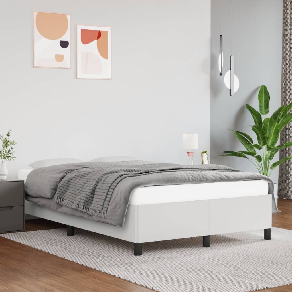 Bettgestell ohne Matratze Weiß 120x190 cm Kunstleder