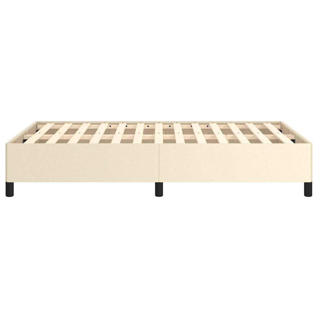 Bettgestell ohne Matratze Creme 120x190 cm Kunstleder