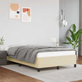 Bettgestell ohne Matratze Creme 120x190 cm Kunstleder