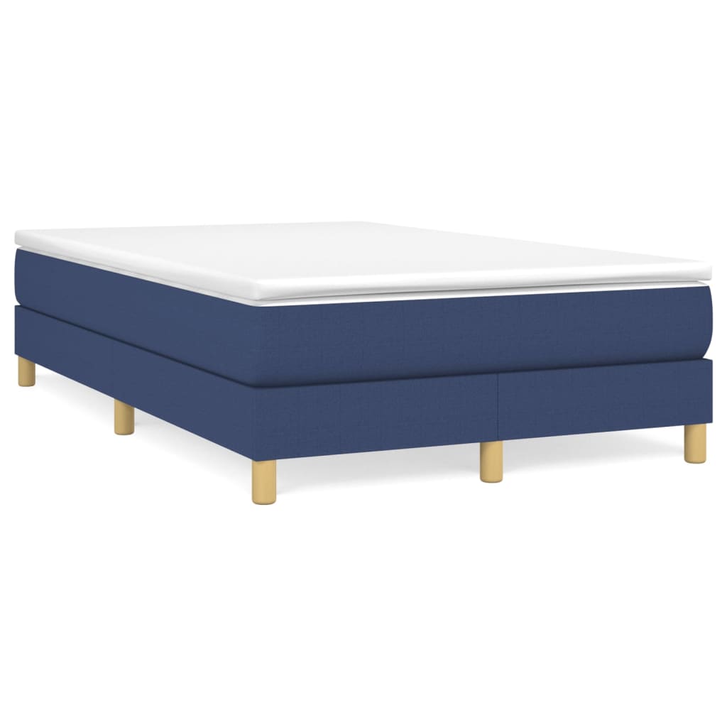 Boxspringbett mit Matratze Blau 120x190 cm Stoff